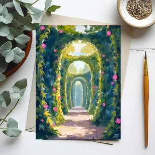 Betoverde Tuin   Bloemenschildering Briefkaart
