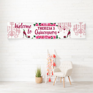 Betoverde tuin Fairy Schoenen - Lámpara rosa zapat Spandoek