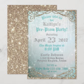 Betoverde tuin pre-prom party kaart (Voorkant / Achterkant)