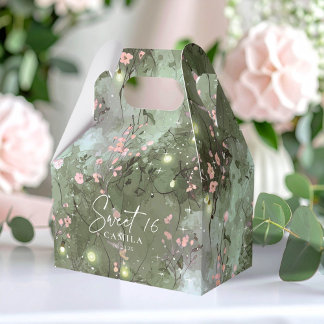 Betoverde tuin Sweet 16 Pattern Pink ID1163 Bedankdoosjes