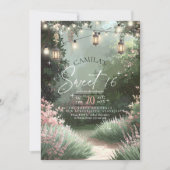 Betoverde tuin Sweet 16 Pink ID1163 Kaart (Voorkant)