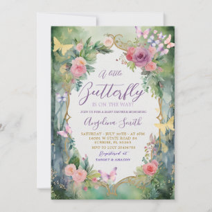 Betoverde Tuin Vlinder Baby Shower Kaart