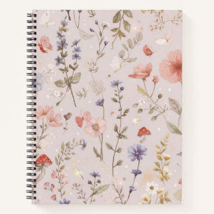 Betoverde Tuin Wilde Bloem Vlinder Botanisch Notitieboek