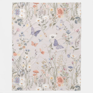 Betoverde Tuin Wilde Bloem Vlinder Whimsical Fleece Deken