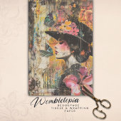 Betoverde vlinder dame | Floral Ephemera Collage Tissuepapier