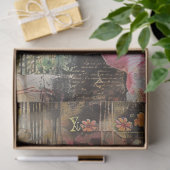 Betoverde vlinder dame | Floral Ephemera Collage Tissuepapier (Geschenk)