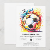 Betoverde Voetbal Kinderen Printable Verjaardag Kaart (Voorkant / Achterkant)