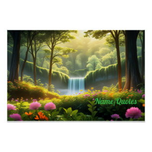 Betoverde Waterval in het Bos Perfect Poster