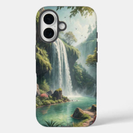 Betoverde waterval retraite iPhone 16 hoesje