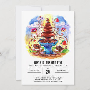 Betoverde Waterverf Chocolade Verjaardag Kaart