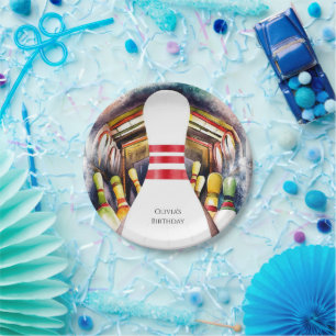 Betoverde Waterverf Custom Bowling Verjaardag Papieren Bordje