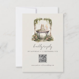 Betoverde Waterverf Forest Boho bruiloft RSVP Kaar Kaartje