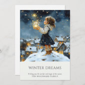 Betoverde winterkerst feestdagenkaart (Voorkant / Achterkant)