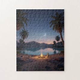 Betoverde Woestijn Oase Nacht Puzzel