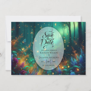 Betoverde Woud van Stralende Juwelen Bruiloft Save The Date