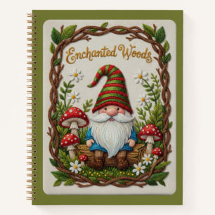 Betoverde Wouden Geborduurd Bos Kabouter Journaal Notitieboek