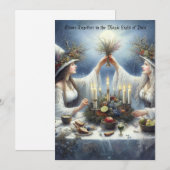 Betoverde Yuul-viering plat kerstkaart (Voorkant / Achterkant)