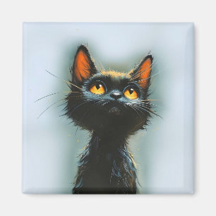 Betoverde zwarte kat magneet