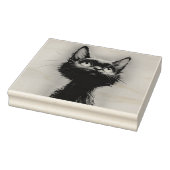 Betoverde zwarte kat 	rubberstempel (Stempel)