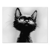 Betoverde zwarte kat 	rubberstempel (Afrduk)