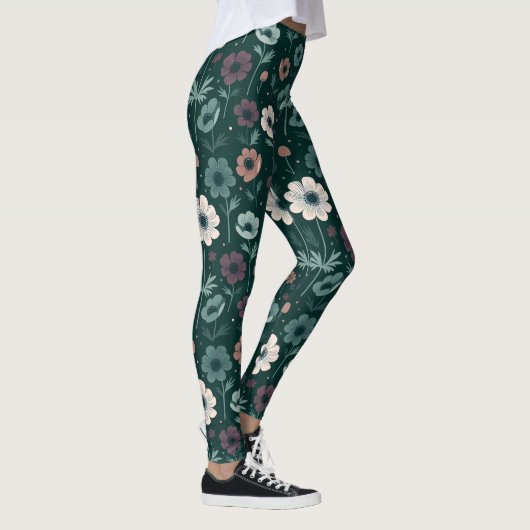 betoverend anemoonpatroon leggings (Rechts)
