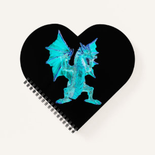 Betoverend Blauwe DRaak Mythisch Ontwerp Dagelijks Notitieboek
