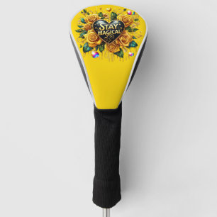 Betoverend boeket van gouden Rozen en hart Golfheadcover