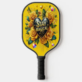Betoverend boeket van gouden Rozen en hart Pickleball Paddle (Voorkant)