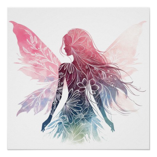 Betoverend Fairy Silhouet Perfect Poster (Voorkant)