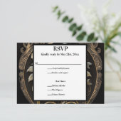 Betoverend Goud RSVP Kaartje (Staand voorkant)
