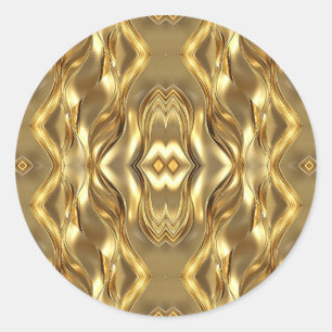 Betoverend goudkleurig patroon ronde sticker