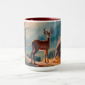 Betoverend Herfst Herten Bos Scene Ontwerp Mok (Midden)