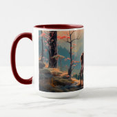 Betoverend Herfst Herten Bos Scene Ontwerp Mok (Links)