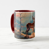 Betoverend Herfst Herten Bos Scene Ontwerp Mok (Voorkant links)