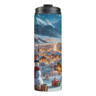 Betoverend kerstdorp thermosbeker