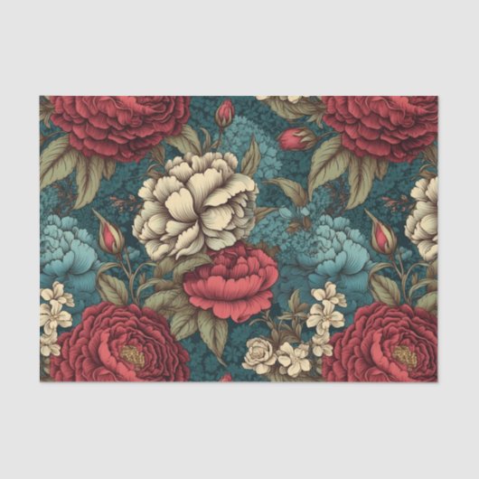 Betoverend Red Flower Decoupage papier (Voorkant)