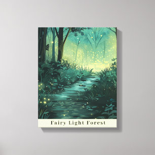 Betoverend sprookjesachtig licht bos canvas afdruk