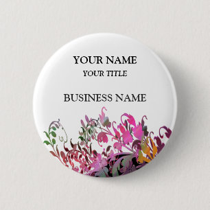 Betoverend Van Bedrijfs bloemen Naamplaatje Ronde Button 5,7 Cm