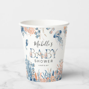 Betoverende Aquarel Onderwater Baby Shower Papieren Bekers