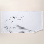 Betoverende Black Line Art Vrouw Visual Strandlaken (Voorkant)