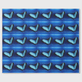 Betoverende blauwe vlinder cadeaupapier (Vlak)