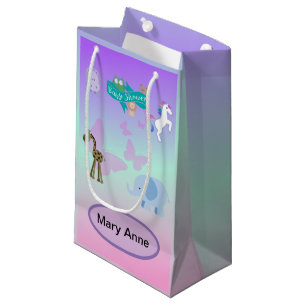 Betoverende Critter Parade Baby shower Roze Paarse Klein Cadeauzakje