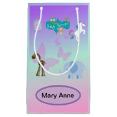 Betoverende Critter Parade Baby shower Roze Paarse Klein Cadeauzakje (Voorkant)