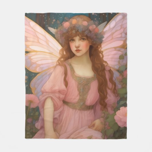 Betoverende dromen: een grillig roze sprookjesport fleece deken (Voorkant)