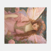 Betoverende dromen: een grillig roze sprookjesport fleece deken (Voorkant (Horizontaal))