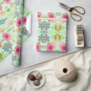 Betoverende eclectische tuin: diverse bloemen scho cadeaupapier
