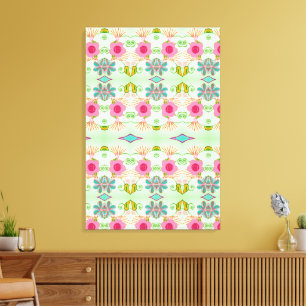 Betoverende eclectische tuin: diverse bloemen scho canvas afdruk