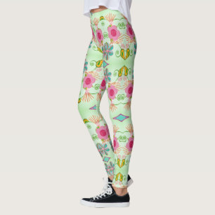 Betoverende eclectische tuin: diverse bloemen scho leggings