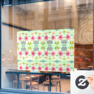 Betoverende eclectische tuin: diverse bloemen scho raamsticker