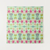 Betoverende eclectische tuin: diverse bloemen scho wandkleed (Voorkant)